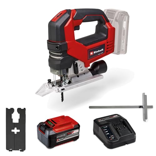 Einhell Professional Akku-Stichsäge TP-JS 18/135 Li BL Power X-Change (18 V, 135 mm Schnitttiefe in Holz, 26 mm Hubhöhe, Brushless, inkl. Sägeblatt, inkl. 5,2 Ah Akku & Ladegerät) von Einhell