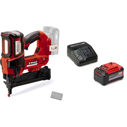 Einhell Professional Akku-Tacker FIXETTO 18/40 S Power X-Change (18 V, 60 Schläge/min, max. 40 mm Klammerlänge, Einzel-/Serienschuss, inkl. 500 Klammern, inkl. 5,2 Ah Akku & Ladegerät) von Einhell