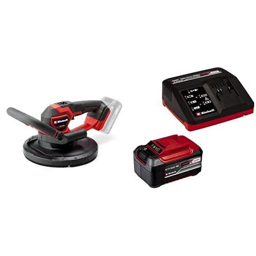 Einhell Professional Akku-Trockenbauschleifer TP-DWS 18/225 Li BL Power X-Change (18 V, Brushless, inkl. 6 x Ø 225 mm Schleifpapier & 1 x Gitterleinen, inkl. 5,2Ah Akku und 4A Fastcharger) von Einhell