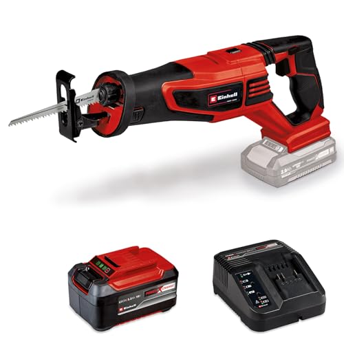 Einhell Professional Akku-Universalsäge TP-AP 18/28 Li BL Power X-Change (18 V, Brushless, 28 mm Hubhöhe, 2.500 min-1, 20 cm Schnitttiefe Holz, drehbarer Griff, inkl. 5,2 Ah Akku & Ladegerät) von Einhell