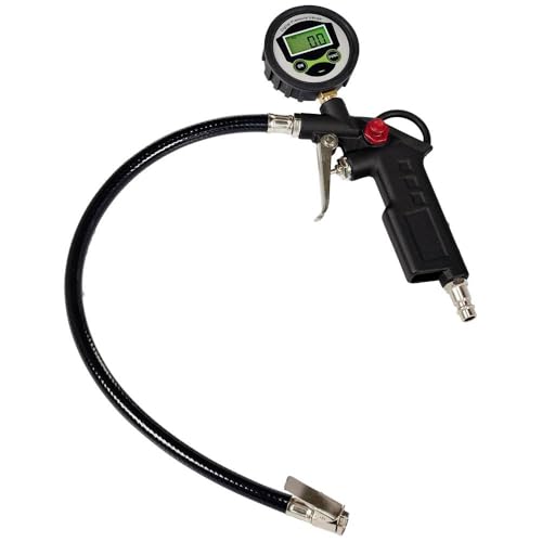 Original Einhell Reifenfüllmesser digital (Kompressor-Zubehör, digitales Manometer, Arbeitsdruck 0 - 13 bar, Ablassventil, 40 cm Schlauch) von Einhell
