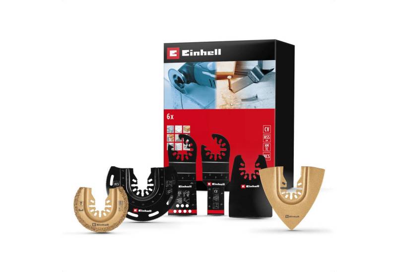 Einhell Sägeblatt, 6-tlg. Multitool-Set (BIM-/HCS-/CrV-/HM-Sägeblätter, Deltaraspel, Scha von Einhell