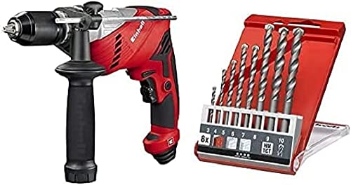 Einhell Schlagbohrer RT-ID 65/1 (650 W, 0-3000 U/min, Schlagfrequenz 0-48000 cps/min, Bohrleistung Holz 25mm/Beton 13mm/Stahl 10 mm, Spannfutter 13 mm hoch Bereich, inkl. 8-tlg. Steinbohrer-Satz) von Einhell