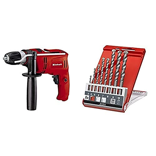 Einhell Schlagbohrmaschine TC-ID 650 E (650 W, Bohrleistung Ø Holz 25 mm, Beton 13mm, Metall 10 mm, Metall-Tiefenanschlag, Gürtelhaken, inkl. 8-tlg. Steinbohrer-Satz) von Einhell