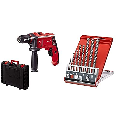 Einhell Schlagbohrmaschine TE-ID 500 E (500 W, Bohrleistung Ø Holz 25 mm, Beton 10 mm, Metall 8 mm, Koffer, inkl. 8-tlg. Steinbohrer-Satz) von Einhell