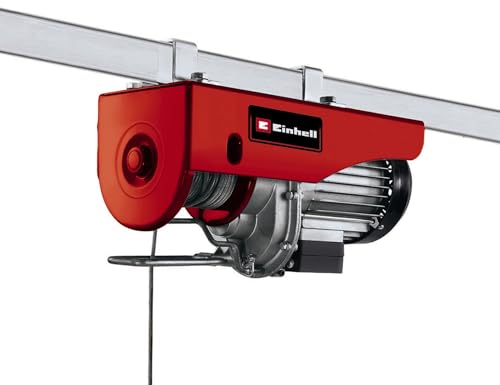 Einhell Seilhebezug TC-EH 500 (800 W, Bedienungsschalter mit Not-Aus, automatische Bremse, Endabschaltung, inkl. 12 m drallfreiem Drahtseil, Umlenkrolle mit Lasthaken und Sicherheitsbügel) von Einhell