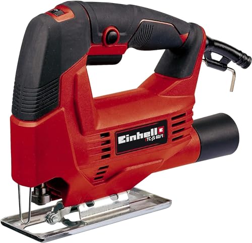 Einhell Stichsäge TC-JS 60/1 (vibrationsarm, Drehzahlelelektronik, werkzeugloser Sägeblattwechsel, Sägeschuh für Gehrungsschnitte bis 45° Grad) von Einhell