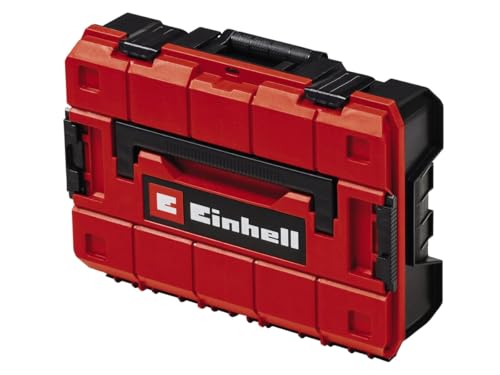 Einhell Systemkoffer E-Case S-F (für universelle Aufbewahrung von Werkzeug, 44x32x13 cm Außenmaße, max. 25 kg Beladung, spritzwassergeschützt, stapelbar, inkl. 9 Kunststofffächer) von Einhell