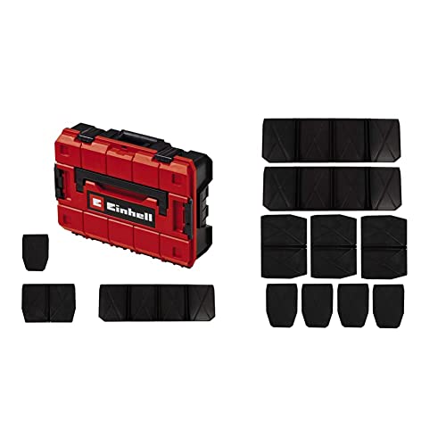 Einhell Systemkoffer E-Case S-F (für universelle Aufbewahrung von Werkzeug, max. 25 kg Beladung, stapelbar, inkl. 18 Kunststofffächer) von Einhell