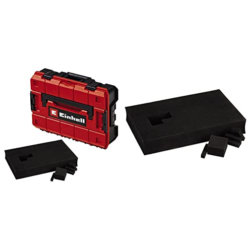Einhell Systemkoffer E-Case S-F (für universelle Aufbewahrung von Werkzeug, max. 25 kg Beladung, stapelbar, inkl. 2x Rasterschaumstoff) von Einhell