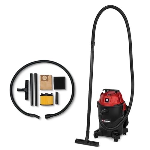 Einhell Nass-Trockensauger TC-VC 2555 (850 Watt, 180 mbar Saugleistung, 25 L Behälter, 4 Rollen, Tragegriff, inkl. Düsen, Filter und Schmutzfangsack) von Einhell
