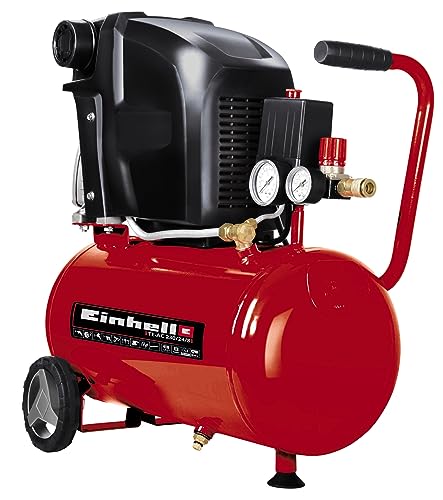 Einhell Kompressor TE-AC 230/24/8 (1500 W., max. 8 bar, 24 l-Tank, 230 l/min Ansaugleistung, Motordrehzahl 2850 min^-1, Druckminderer, 2 Manomete, Ölschmierung) von Einhell