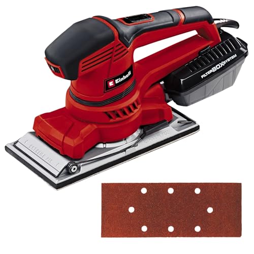 Einhell Schwingschleifer TE-OS 2520 E (250 W, 115x230 mm, Drehzahlanpassung, Absaugadapter, Klett-Schleifpapier P120, Koffer) von Einhell