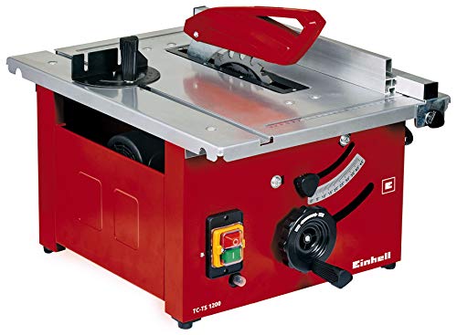 Einhell Tischkreissäge TC-TS 1200 (900 W, 4800 min-1, pulverbeschichteter Sägetisch, Winkeleinstellung für Gehrungsschnitte, höhenverstellbares, Winkelanschlag.Sägeblatt mit Hartmetallsägezähnen)240 V von Einhell