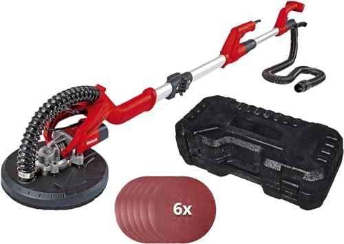 Einhell Trockenbauschleifer TC-DW 225 (600W, 1500 1/min max. Drehz., 225mm Schleifsch., Teleskopstiel, Schleifteller m. Klett, inkl. 6x Klett-Schleifscheiben) von Einhell