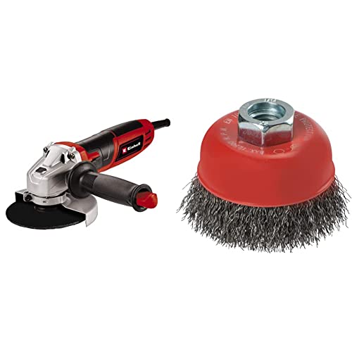 Einhell Winkelschleifer TC-AG 125/850 (850 W, 12.000 min-1, max. Schnitttiefe 33 mm, max. Scheibendurchmesser 125 mm, Wiederanlaufschutz, ohne Trennscheibe, inkl. Stahlbürste) von Einhell