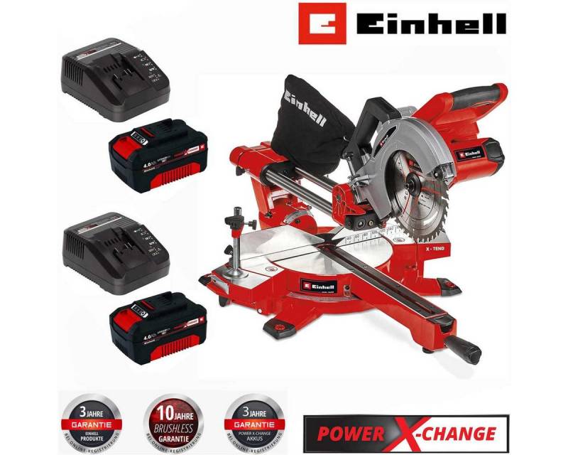 Einhell Zug-, Kapp- und Gehrungssäge Akku-Zug-Kapp-Gehrungssäge 18V TE-SM 36/210 Li- mit Akku 4.0 Ah von Einhell