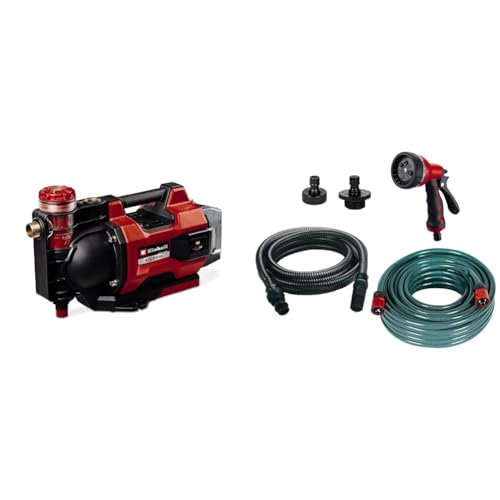 Einhell automatische Akku-Gartenpumpe AQUINNA 36/38 F LED AUTOMATIC Power X-Change (36 V, max. 3800 L/h, max. 37 m Förderhöhe, Automatikfunktion, ECO/Boost, Vorfilter, inkl. 5-tlg. Zubehör-Set) von Einhell