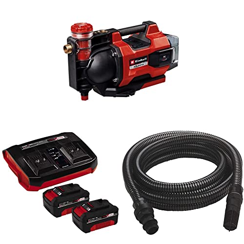 Einhell automatische Akku-Gartenpumpe AQUINNA 36/38 F LED AUTOMATIC Power X-Change (36 V, max. 3800 L/h, max. 37 m Förderhöhe, ECO/Boost, Vorfilter, inkl. 4,0 Ah Akku, Ladegerät, 4 m Saugschlauch) von Einhell