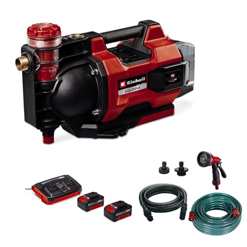 Einhell automatische Akku-Gartenpumpe AQUINNA 36/38 F LED AUTOMATIC Power X-Change (36 V, max. 3800 L/h, max. 37 m Förderhöhe, ECO/Boost, Vorfilter, inkl. 4,0 Ah Akku, Ladegerät, 5-tlg. Zubehör-Set) von Einhell