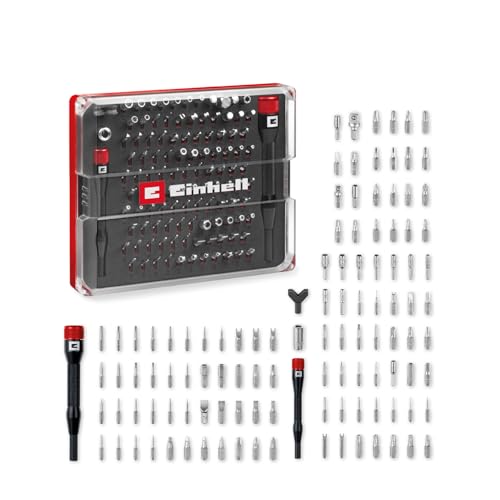 Original Einhell 114-tlg. Präzisions- und Elektronik-Reparatur-Set (Präzisionsbits, Hakendreher-Bit, Präzisionsstecknüsse, Schraubendreher-Bithalter, Adapter inkl. Aufbewahrungsbox) von Einhell