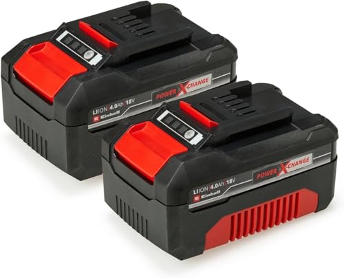 Original Einhell Akku PXC-Twinpack 4,0 Ah Power X-Change (Li-Ion, 18 V, 2x 4,0 Ah, für alle PXC-Geräte geeignet, proaktives Batteriemanagement, situativ angepasste Ladezyklen) von Einhell