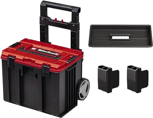 Original Einhell E-Case L Systemkoffer (max. 120 kg, universelle Aufbewahrung und Transport von Zubehör und Werkzeug, stapelbar, verknüpfbar) von Einhell