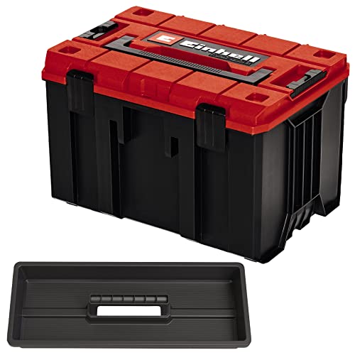 Original Einhell E-Case M Systemkoffer (max. 90 kg, universelle Aufbewahrung und Transport von Zubehör und Werkzeug, stapelbar, verknüpfbar) von Einhell