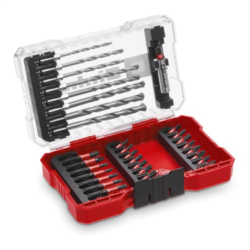 Original Einhell M-CASE 33-tlg. schlagfestes Bit- und Steinbohrer-Set (25-mm-Bits, 50-mm-Bits, Steinbohrer, 60-mm-Bithalter inkl. Aufbewahrungsbox) von Einhell