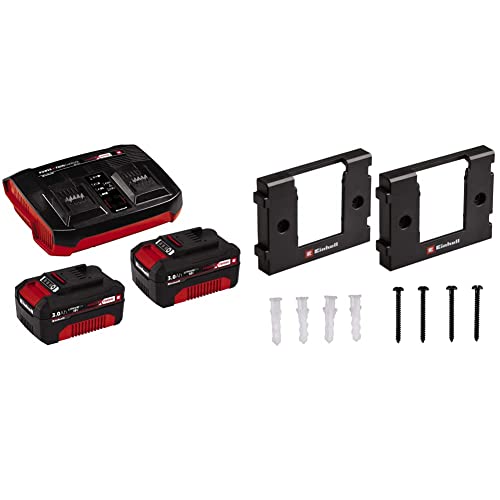 Original Einhell Starter Kit Akku und Ladegerät Power X-Change (Lithium Ionen, 18 V, 2x3,0 Ah Akku und Twincharger, passend für alle Power X-Change Geräte, inkl. Wandhalterung) von Einhell