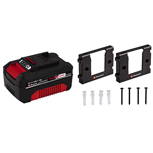 Original Einhell System Akku Power X-Change (Lithium Ionen Akku, 18 V, 4,0 Ah, proaktives Batteriemanagement, angepasste Ladezyklen, passend für alle Power X-Change Geräte, inkl. Wandhalterung) von Einhell