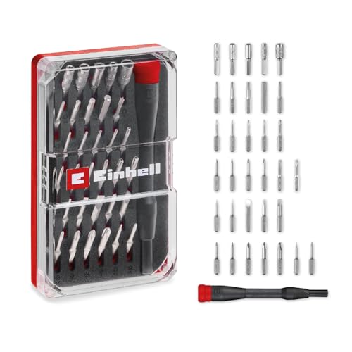 Original Einhell 33-tlg. Präzisions- und Elektronik-Reparatur-Set (mit Präzisionsbits, Präzisionsstecknüssen und Schraubendreher-Bithalter inkl. praktischer Aufbewahrungsbox) von Einhell Accessories