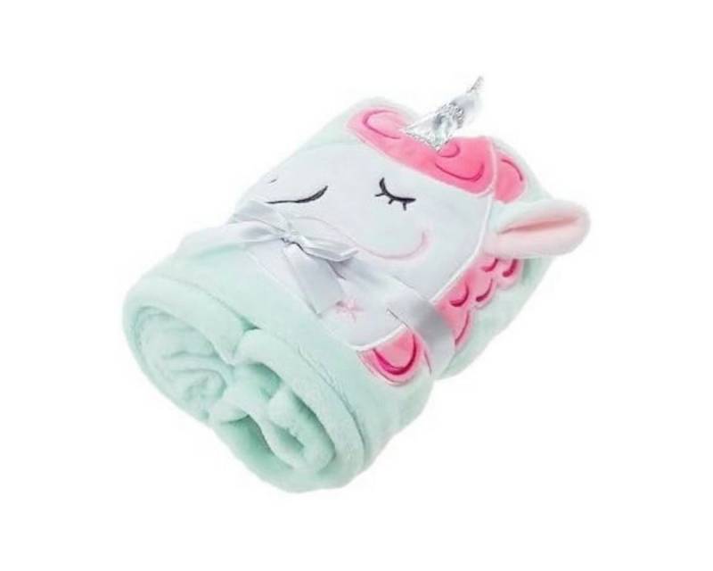 Kinderdecke Fleecedecke mit Einhorn (mint-grün, 130x81cm), EinhornLiebe von EinhornLiebe