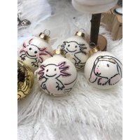 Christbaumkugel Weihnachtskugel Christbaumschmuck Unikat Kunst Axolotl Hase Tier Geschenk Mexiko Igel von EinhornsZauberwald