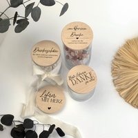 Dankeschön Lehrer Geschenk Glas Mit Graviertem Holzdeckel -/Lehrerin Herz Vorratsglas Abschied Schule Schulabschluss von EinklangDesign