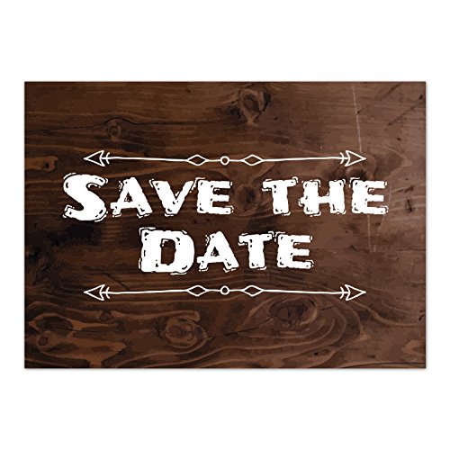 10 x Save the Date Karten mit Umschlag/Weiße Schrift auf Holz/Neutral/Geburtstag/Jubiläum/Einladung/Verkündung 10 x Save the Date Karten mit Umschlag/Weiße Schrift auf Holz/Neutral/Geburtstag/Jubiläum/Einladung/Verkündung von Einladungskarten Manufaktur Hamburg