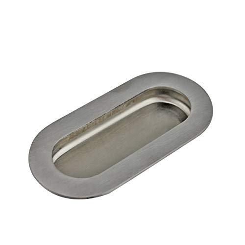 Einlassmuschel Schiebetürgriff Schubladengriff aus echt Edelstahl 102mm x 50mm ovale Griffmuschel Muschelgriff Schiebetürbeschlag Schiebetürgriff Möbelgriff von Profilpas