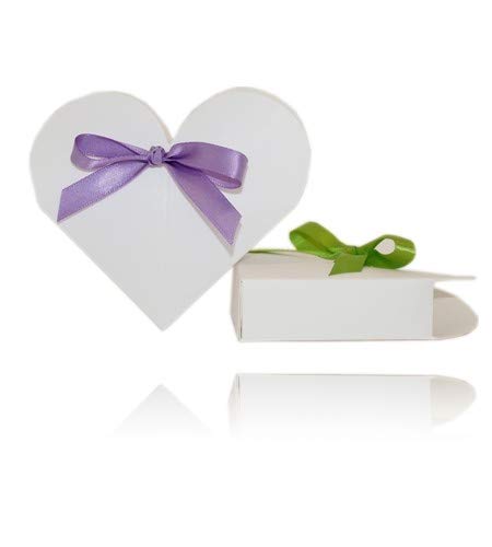 12x Kartonage Cuore lila Gastgeschenk Hochzeit Hochzeitsmandeln Gastgeschenke Bonboniere Kartonagen Geschenkboxen Geschenkbox Mandeln Wedding Favours Taufe Taufmandeln Kommunion Schachtel Giveaways von EinsSein