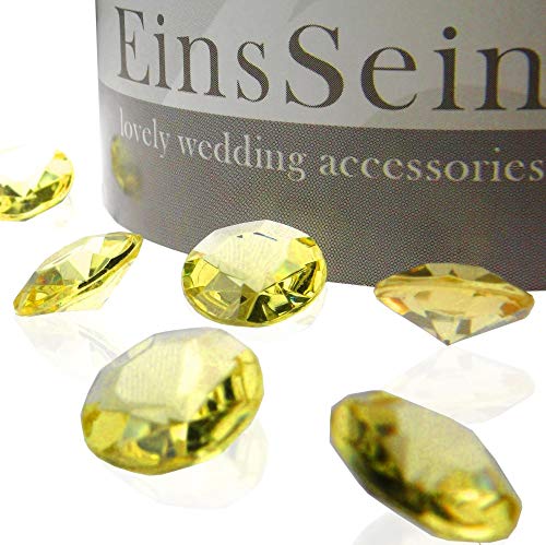 EinsSein 100x Diamantkristalle 12mm Gold Dekoration Dekosteine Diamanten Diamantkristalle Streudeko Konfetti Tischdeko Hochzeit von EinsSein