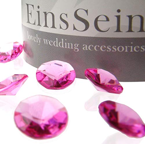 EinsSein 100x Funkelnde Diamantkristalle 12mm pink Dekoration Dekosteine Diamanten Funkelnde Diamantkristalle Streudeko Konfetti Tischdeko Hochzeit von EinsSein