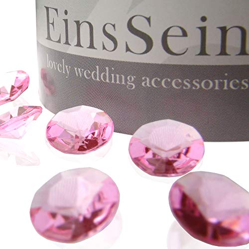 EinsSein 100x Funkelnde Diamantkristalle 12mm rosa Dekoration Dekosteine Diamanten Funkelnde Diamantkristalle Streudeko Konfetti Tischdeko Hochzeit von EinsSein