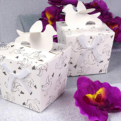 EinsSein 12x Kartonage Gastgeschenk Hochzeit Hochzeitstaube Hochzeitsmandeln Kartonagen Gastgeschenke Geschenkboxen Geschenkbox Taufmandeln Taufe Mandeln Giveaways Wedding Favours Zuckermandeln von EinsSein