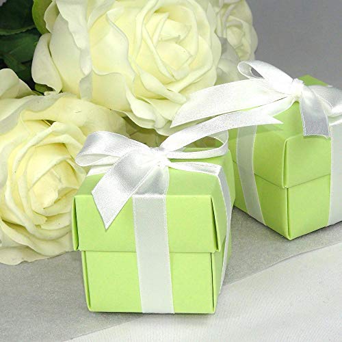 EinsSein 12x Kartonage Inbox hellgrün mit Band Gastgeschenke Gastgeschenk Hochzeit Hochzeitsmandeln Bonboniere Kartonagen Geschenkboxen Geschenkbox Schachtel Mandeln Giveaways Wedding Favours Taufe von EinsSein