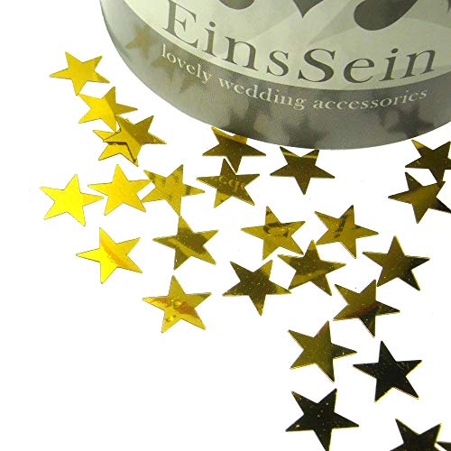 EinsSein Streudeko Sterne Gold Weihnachten - 14g - Konfetti Tischdeko Stern klein Gold metallisch Tischdeko Party von EinsSein