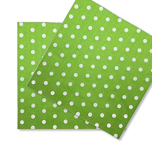 EinsSein 20x Papierservietten Servietten Dots 33x33cm hellgrün Einwegservietten Hochzeitsservietten Partyservietten Speiseserviette von EinsSein