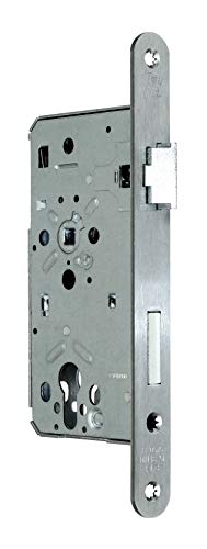 BKS Zimmer Türschloss Objektqualität 0515 Kl. III für Profilzylinder 55/72/8, Edelstahl Stulp: 24 x 235mm abgerundet, DIN Rechts incl. SN-TEC® Montageset von Einsteckschlösser