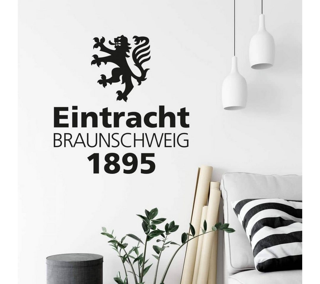 Eintracht Braunschweig Wandtattoo Fußball Wandtattoo Eintracht Braunschweig 1895 Schriftzug Löwe Aufkleber, Wandbild selbstklebend, entfernbar von Eintracht Braunschweig