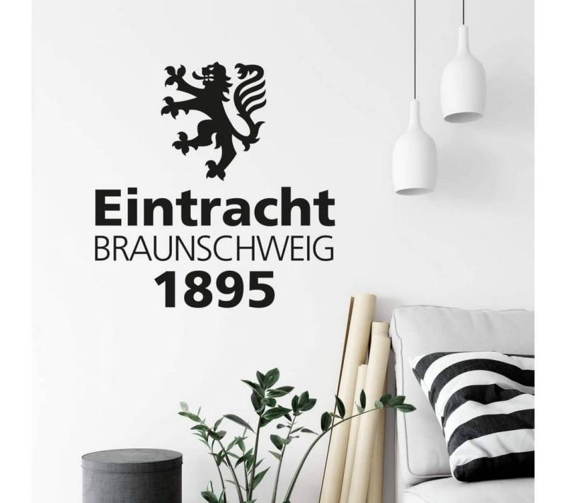 Eintracht Braunschweig Wandtattoo Fußball Wandsticker Eintracht Braunschweig 1895 Schriftzug Löwe, Wandbild selbstklebend, entfernbar von Eintracht Braunschweig