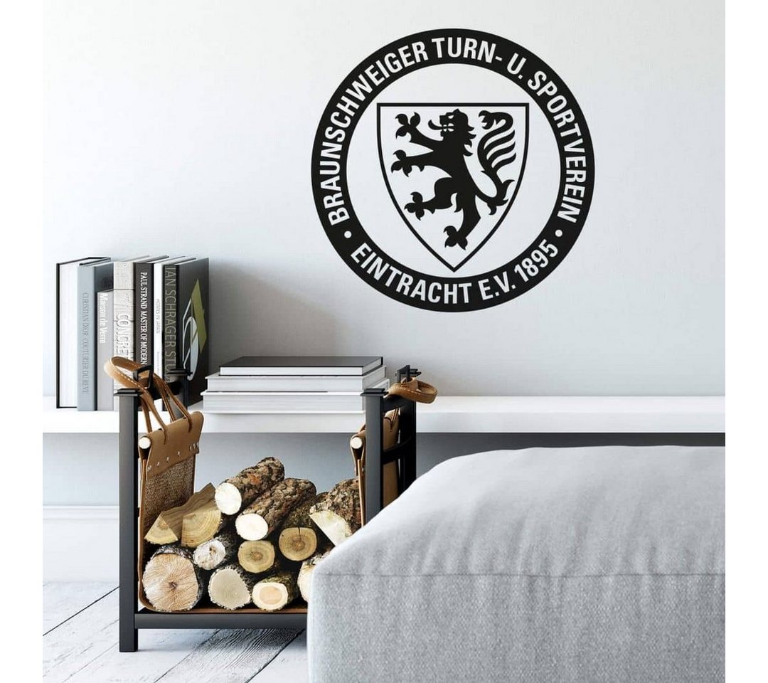 Eintracht Braunschweig Wandtattoo Fußball Wandtattoo Eintracht Braunschweig EV 1895 Schriftzug Löwe Aufkleber, Wandbild selbstklebend, entfernbar von Eintracht Braunschweig