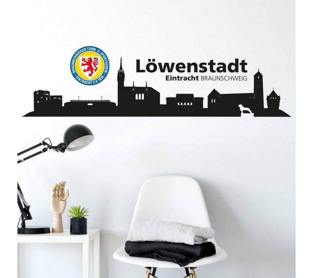 Eintracht Braunschweig Wandtattoo Fußball Wandtattoo Löwenstadt Skyline Logo Sticker, Wandbild selbstklebend, entfernbar von Eintracht Braunschweig